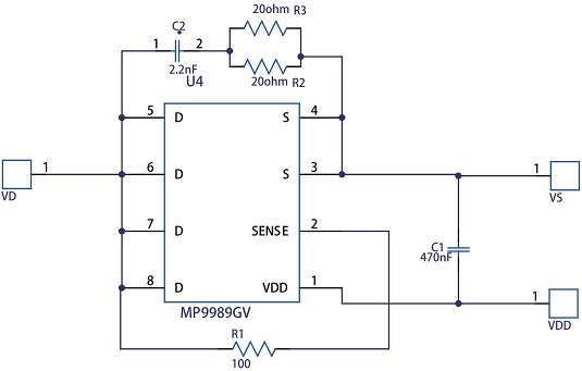 Schematic - Monolithic Power Systems (MPS) EV9989x Synchronous Rectification Eval Boards