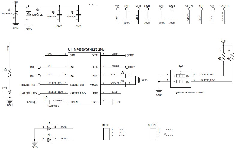 Schematic - Monolithic Power Systems (MPS) EV6550-G-00A Evaluation Board