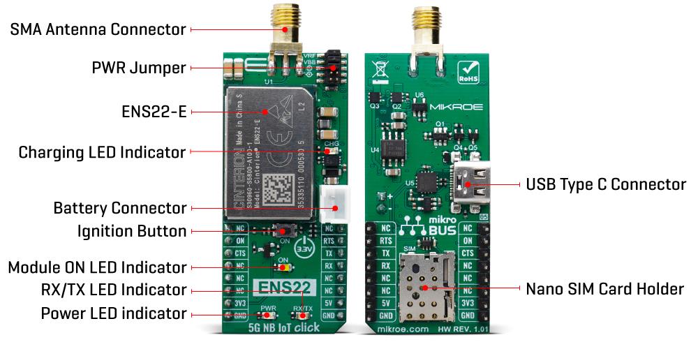 Block Diagram - Mikroe 5G NB IoT Click