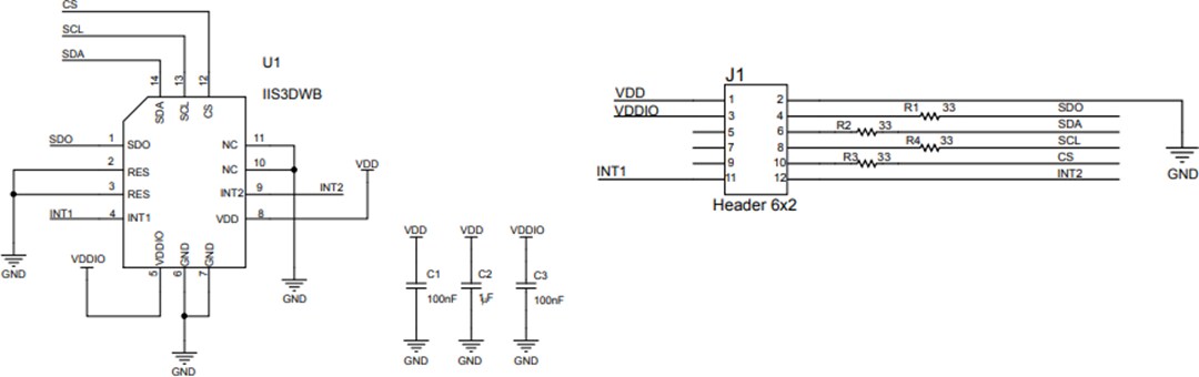 Schematic - STMicroelectronics STEVAL-MKI208V1K iNemo Inertial Module Kit