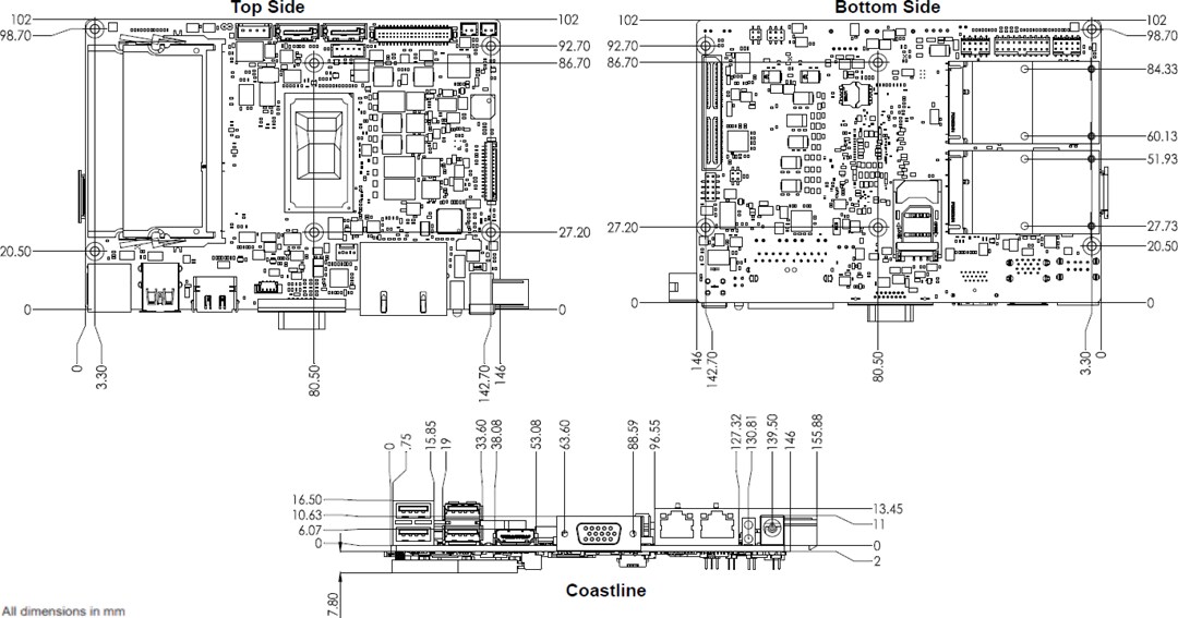 Mechanical Drawing - Advantech MIO-5272 3.5