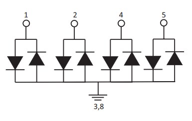 Block Diagram - Littelfuse SP33R6 0.2pF, 12KV TVS Diode Arrays