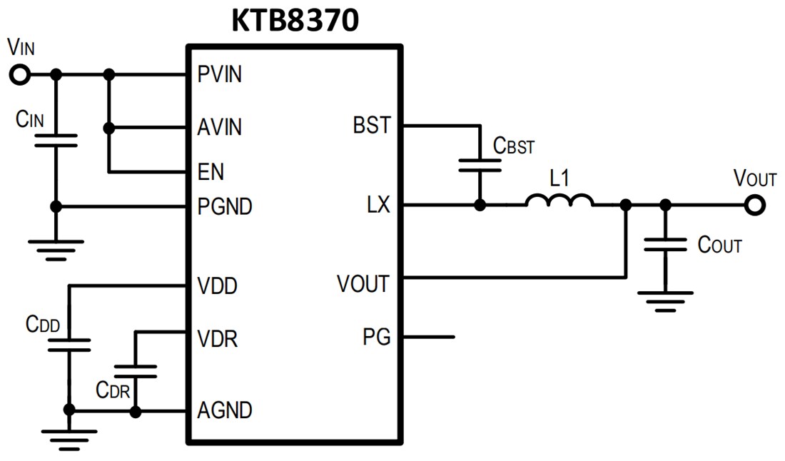 Schematic - Kinetic Technologies KTB8370 Synchronous Buck Regulators