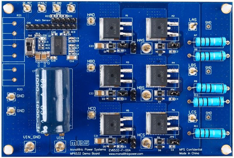 Mechanical Drawing - Monolithic Power Systems (MPS) EV6532-F-00A DC Motor Pre-Driver Evaluation Board