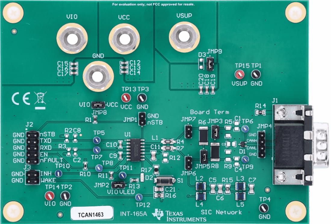 Mechanical Drawing - Texas Instruments TCAN1463EVM Transceiver Evaluation Module