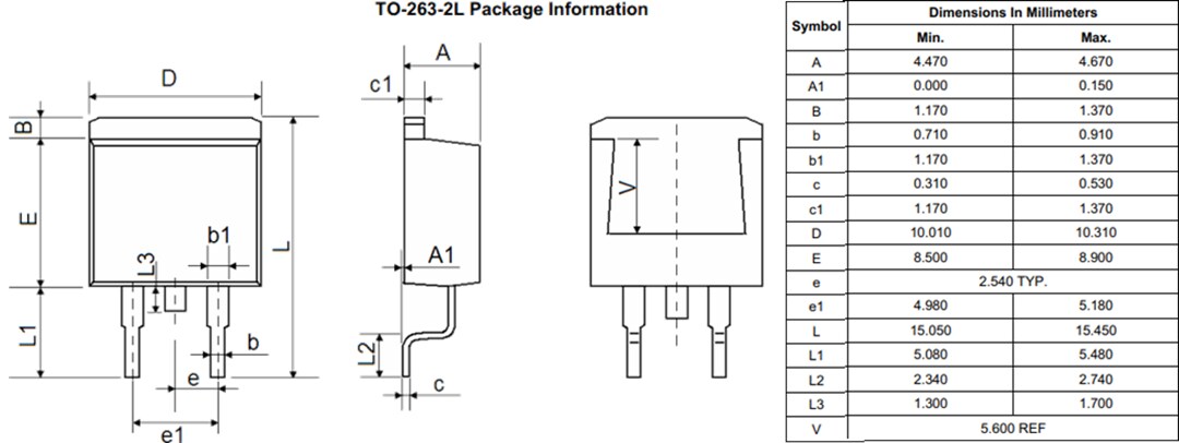 Mechanical Drawing - Rectron RM135N100HD N-Channel Super Trench Power MOSFET