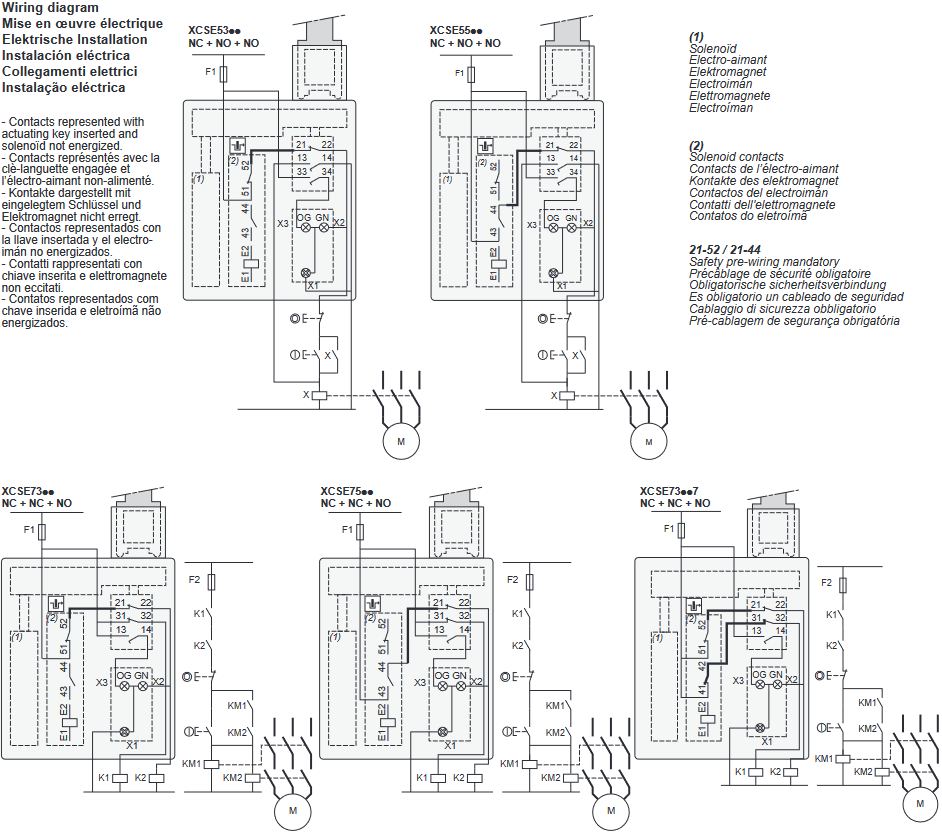 Application Circuit Diagram - Telemecanique XCSE Safety Switches