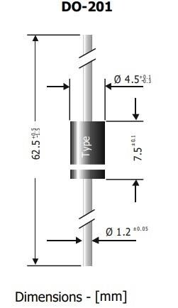 Mechanical Drawing - Diotec Semiconductor IN53x Zener Diodes