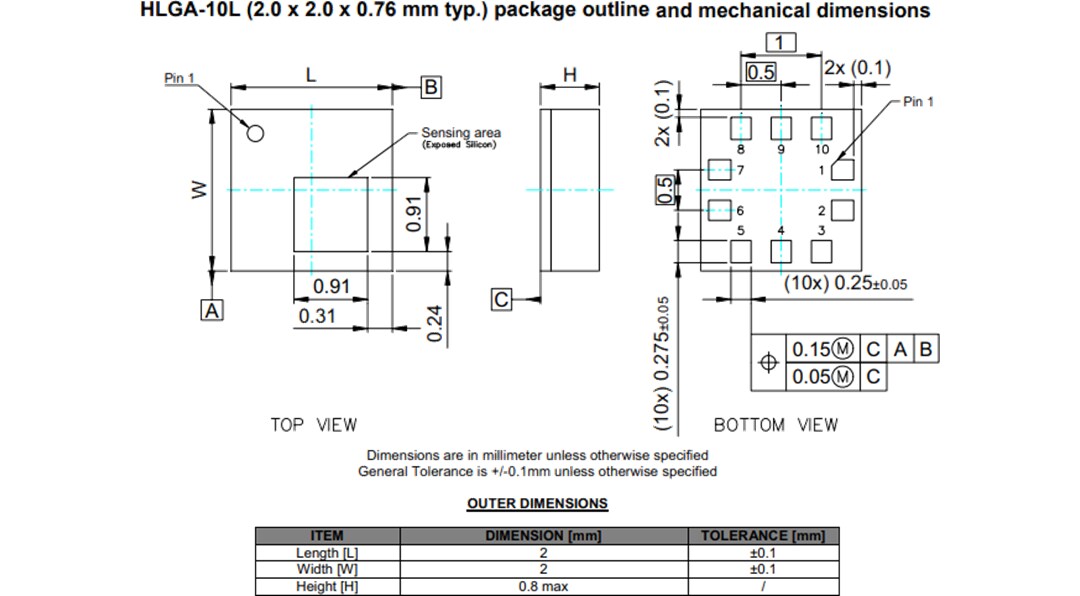 STMicroelectronics LPS22CH High-Performance MEMS Nano Pressure Sensor