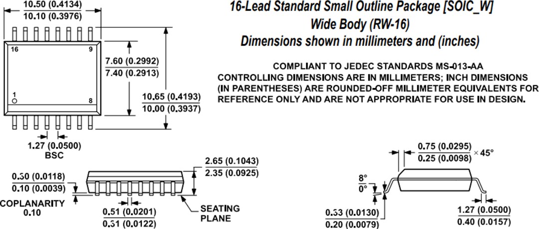 Mechanical Drawing - Analog Devices Inc. ADuM4146 High Voltage Isolated Bipolar Gate Driver
