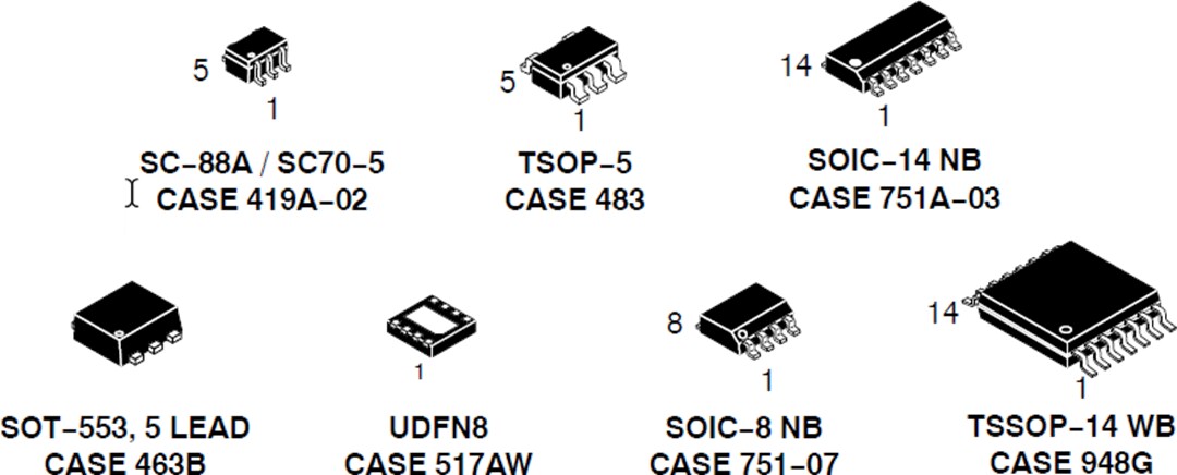 Mechanical Drawing - onsemi NCS2023x & NCV2023x Operational Amplifiers