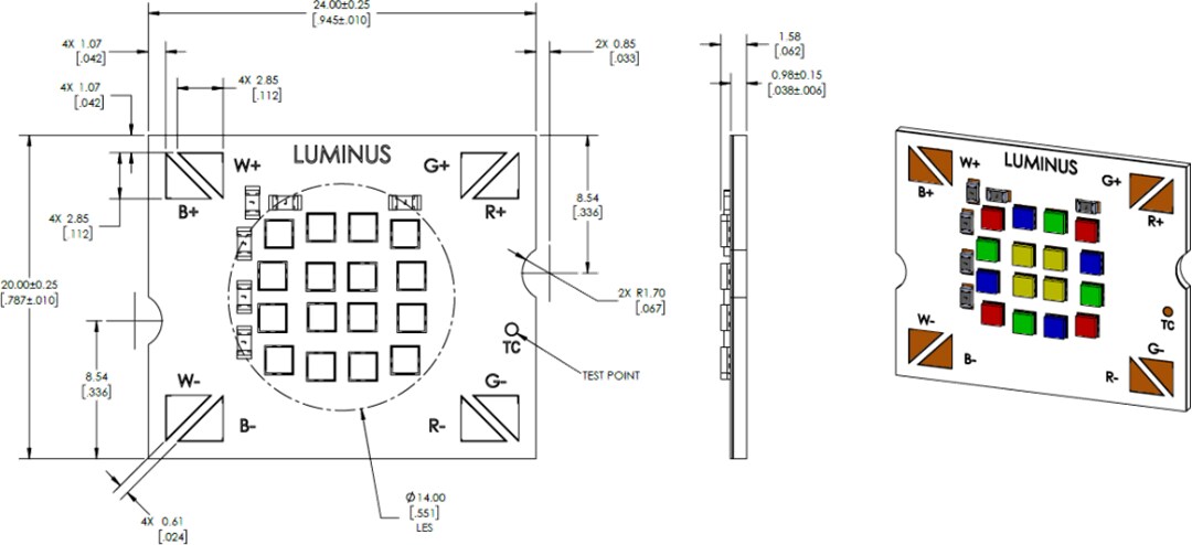 Luminus Devices CTM-9 & CTM-14 RGBW Tunable LED Spot Modules