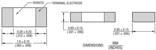 Bourns MH1608-T Compact High Current Ferrite Beads