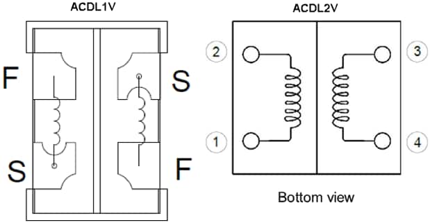 電路圖 - Eaton ACDL1V/ACDL2V汽車Class D音訊電感器