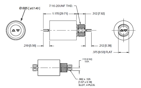 Chart - Spectrum Control Dual Line Common Mode Panel Mount EMI Filters