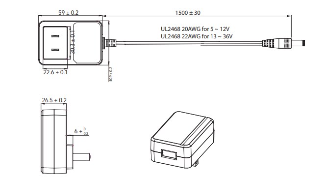 Chart - Qualtek Electronics QFWB-20 Wall Mount Power Supplies