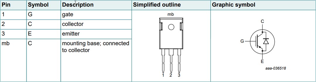 機械製圖 - Nexperia NGW30T60M3DF溝槽式場截止IGBT