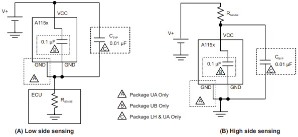 Application Circuit Diagram - Allegro MicroSystems A115X Two-Wire Hall-Effect Switch ICs