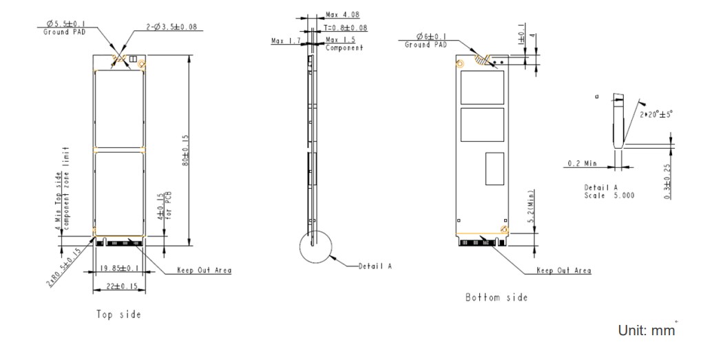 Mechanical Drawing - Apacer Technology Inc. PV930-M280 BiCS5 PCI Express Flash Drives