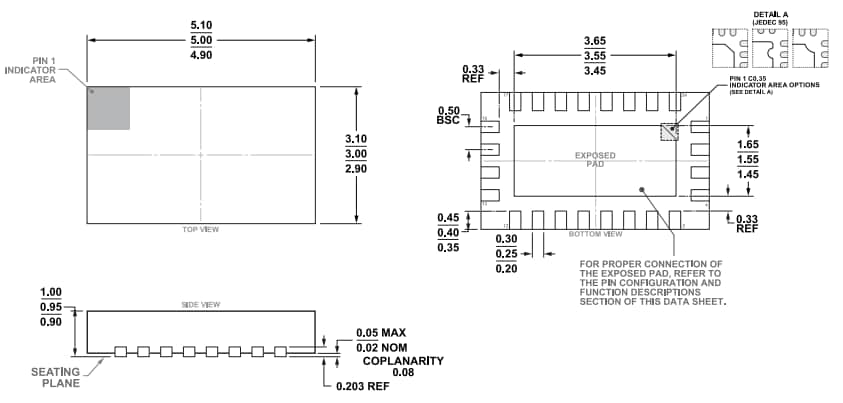 機械製圖 - Analog Devices Inc. ADRF5534 RF 前端多晶片模組