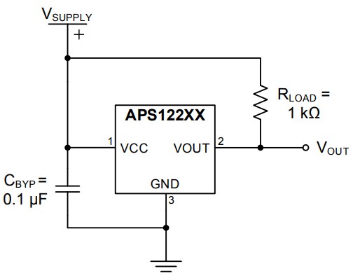 Application Circuit Diagram - Allegro MicroSystems APS122x Hall-Effect Sensor ICs