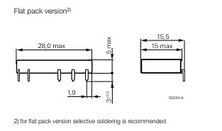 Mechanical Drawing - TE Connectivity / Schrack Slimline SNR Series PCB Relays