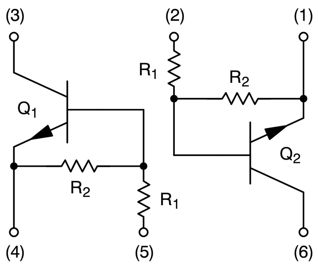 Schematic - onsemi Dual NPN Bipolar Digital Transistors