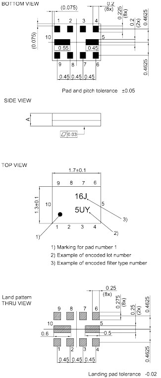 Mechanical Drawing - Qualcomm RF360 B8666 Micro-Acoustic Extractor