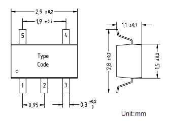 Mechanical Drawing - Diotec Semiconductor LDI559xEN Voltage Regulators