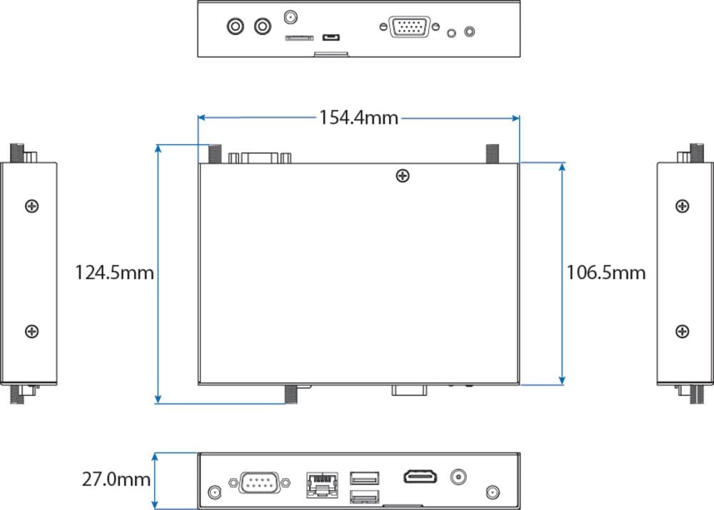 Mechanical Drawing - VIA Technologies ARTiGO A3000 Edge AIoT Octa-Core Arm® System