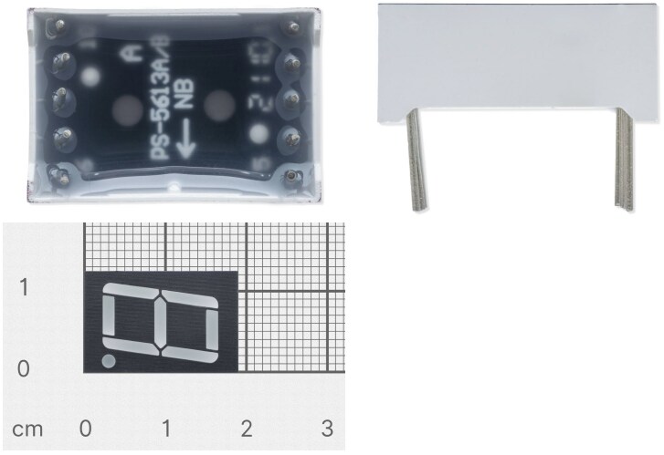 Soldered 100712 1X LED 7-Segment White Display