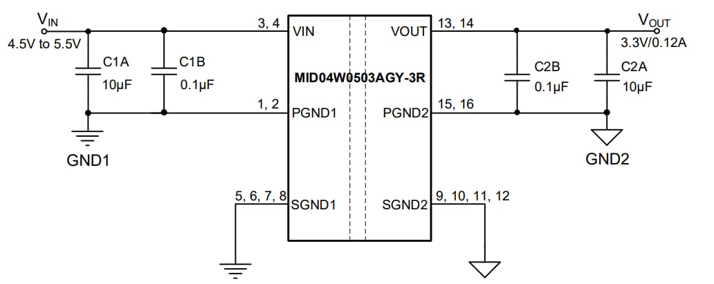 Schematic - Monolithic Power Systems (MPS) EV04W0503A-3-Y-00A Evaluation Board