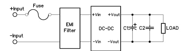 Schematic - Cincon DH15W10 15W Isolated DC-DC Converters