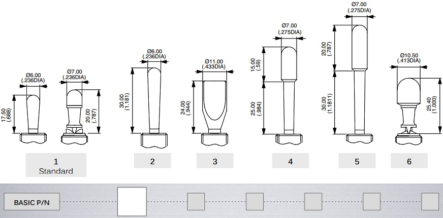 Mechanical Drawing - APEM 3500 Series High-Performance Toggle Switches