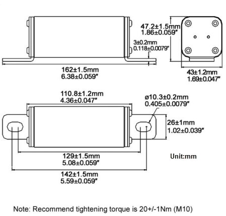 Mechanical Drawing - Bel Fuse Type 0ALL Fast-Acting Fuses