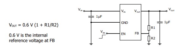 Application Circuit Diagram - Diotec Semiconductor LDI55-ADEEN Voltage Regulator