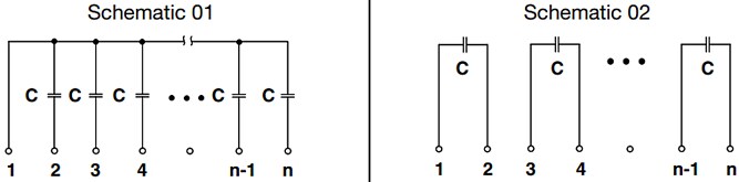 Schematic - Vishay / Techno TCN Thick Film Capacitor Networks