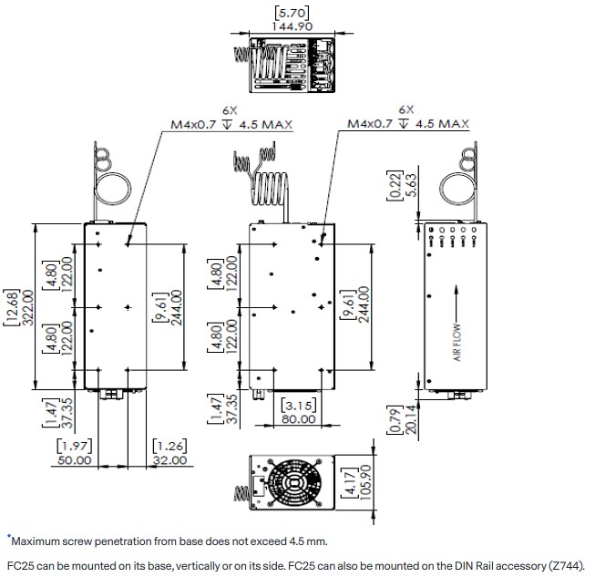 Mechanical Drawing - Advanced Energy FC2500 Capacitor Charger & Power Supply