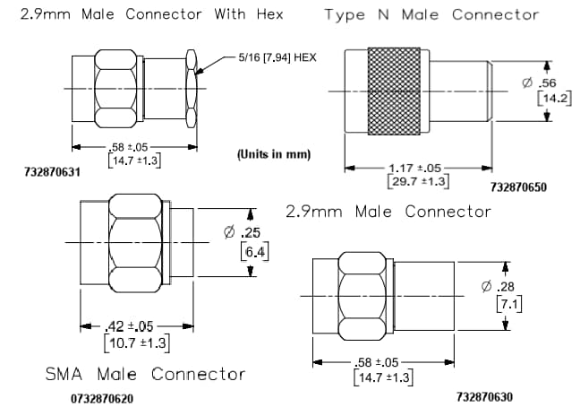 機械製圖 - Molex 射頻同軸端子