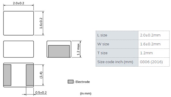 Mechanical Drawing - Murata DFE2MCPH_JL Automotive-Grade Power Inductors