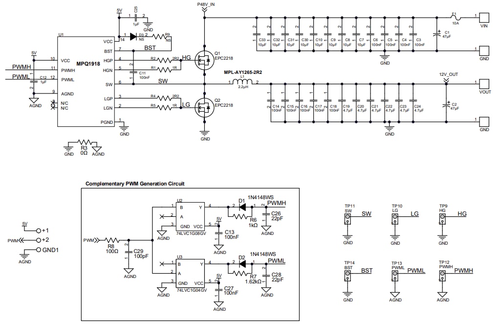 Schematic - Monolithic Power Systems (MPS) EVQ1918-QE-01A Evaluation Board