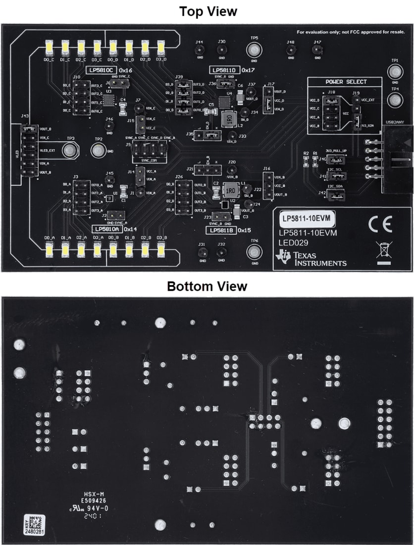 Mechanical Drawing - Texas Instruments LP5811-10EVM Driver Evaluation Module (EVM)