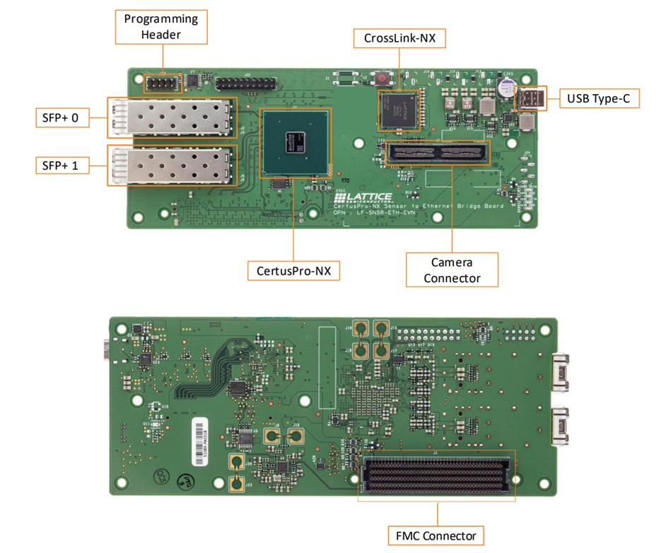 Lattice Semiconductor CertusPro™-NX Sensor to Ethernet Bridge Board