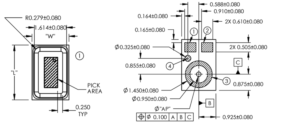 Mechanical Drawing - Syntiant KAS-700-015x SiSonic™ Mic on Flex Eval Boards