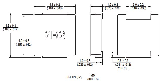 Mechanical Drawing - Bourns SRP4021HMT Shielded Power Inductors