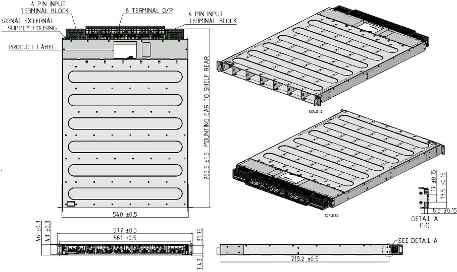 Mechanical Drawing - Advanced Energy / Artesyn Evergreen™ Vento™ FCM 33kW Shelf Modules