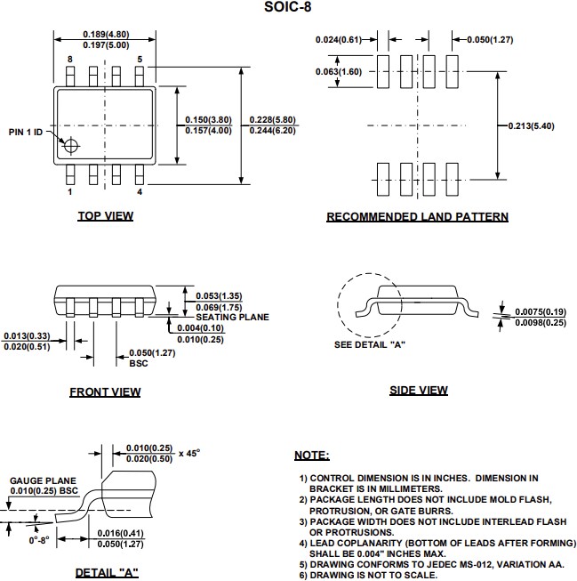 Mechanical Drawing - Monolithic Power Systems (MPS) MCQ1805 Hall-Effect Current Sensors