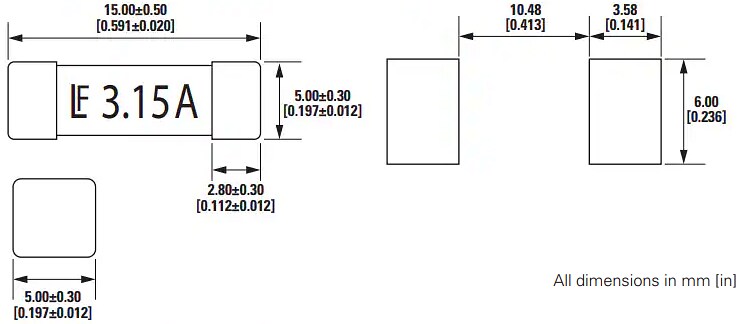 機械製圖 - Littelfuse 415系列SMT保險絲