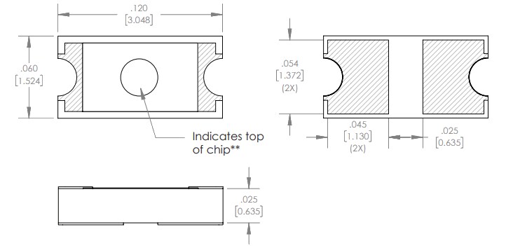 Mechanical Drawing - Vishay / Barry Industries REC Chip Resistors