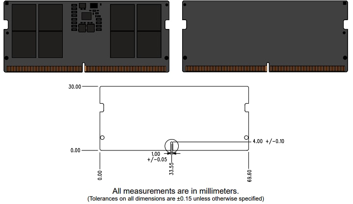 Mechanical Drawing - Kingston FURY Impact DDR5 Memory Modules